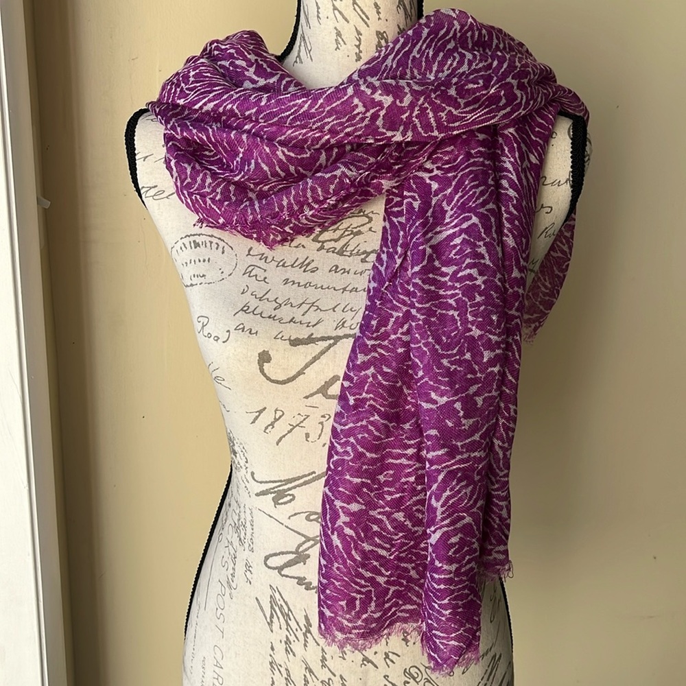 Ann Taylor Loft Purple and Light Gray Scarf Wrap.  New With Tags. Lightweight.